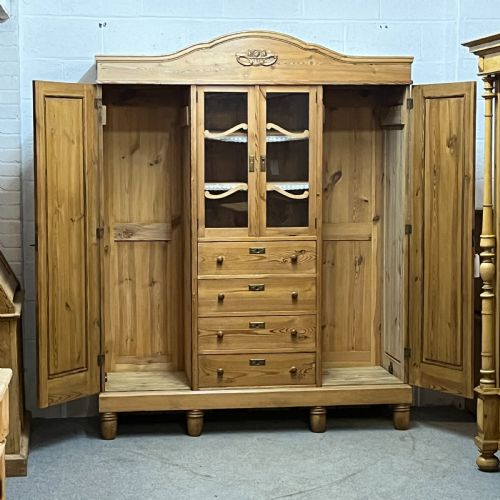 fig 1. Large East German 1930's Complete Pine Bedroom Unit