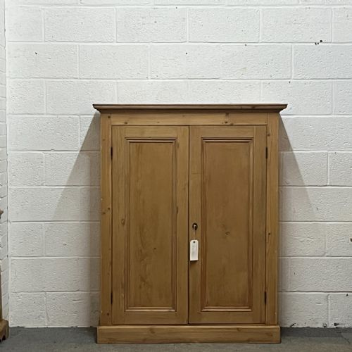 Large 2 Door English Old Pine School Cupboard