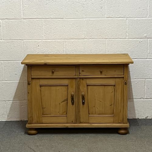 Small Old Pine 2 Drawer Over 2 Door Cupboard