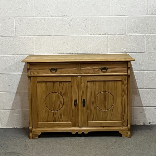 Large East German 1920'S Pine Dresser Base Cupboard