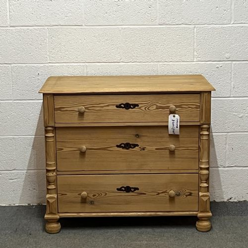 Antique Pine 3 Drawer Chest of Drawers