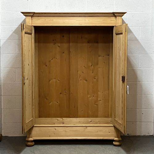 fig 1. German Antique Pine Double Wardrobe (Dismantles)