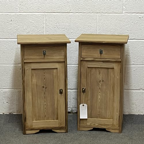 Pair of Antique Pine Bedside Cupboards
