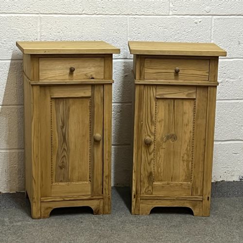 Pair of Large Antique Pine Bedside Cupboards