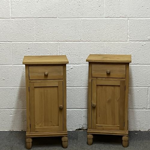 Pair of Antique Pine Bedside Cupboards