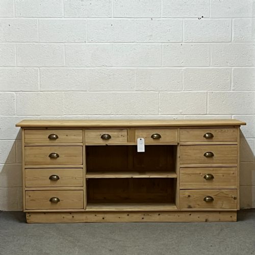 Very Large Pine Sideboard with 10 Drawers