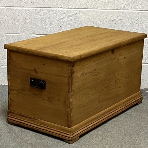 Victorian Pine Flat Top Blanket Chest with Secret Drawer Inside
