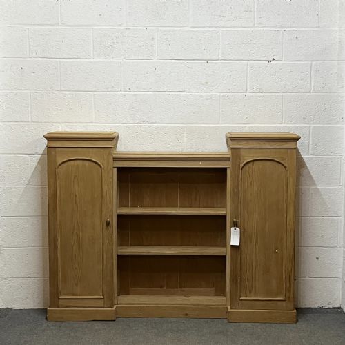 Victorian Pine Bookcase with Cupboard Doors