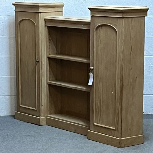 fig 1. Victorian Pine Bookcase With Cupboard Doors