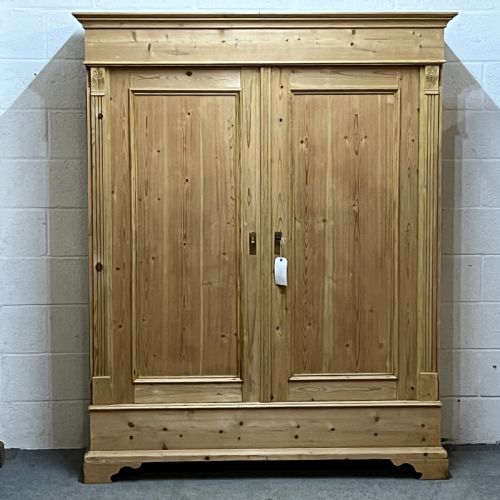 Double East German Antique Pine Wardrobe (Dismantles)
