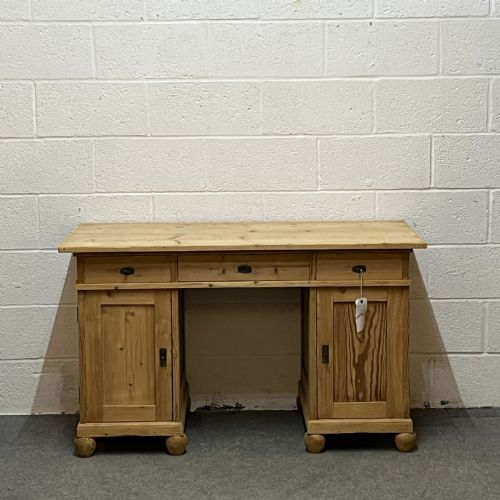 Antique Pine Pedestal Desk