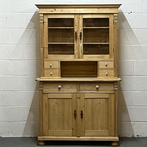 Partly Glazed Antique Pine Dresser