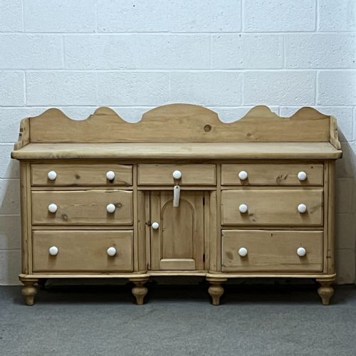 Large Victorian Pine Sideboard with Drawers