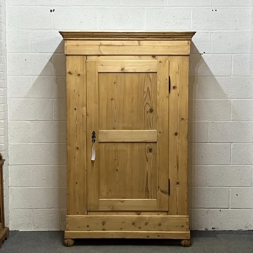 Antique Pine Single Door Wardrobe (Dismantles)