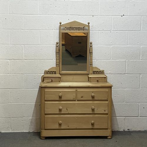 Victorian Pine Dressing Chest with Swivel Mirror