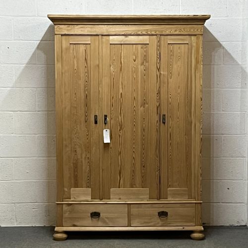 Small Triple 1930’S Pine Wardrobe Bottom Drawers (Dismantles)