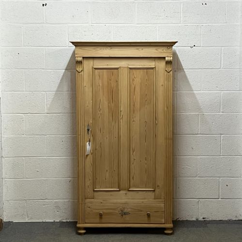 Tall Slim Antique Pine Children’s Wardrobe