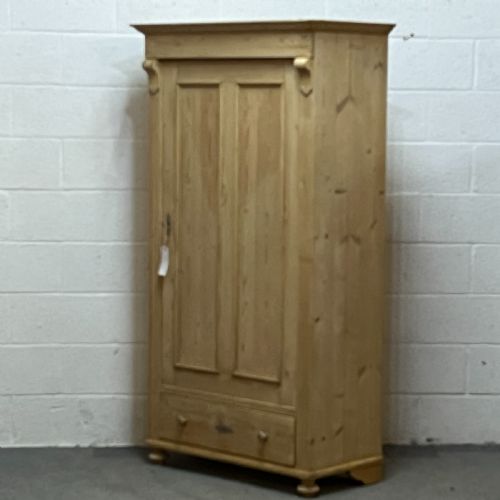 fig 1. Tall Slim Antique Pine Children’s Wardrobe