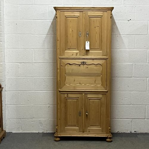Tall Old Pine Post Office Cupboard with Writing Slope
