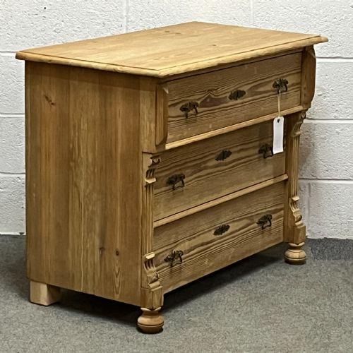 fig 1. East German Antique Pine Chest Of Drawers