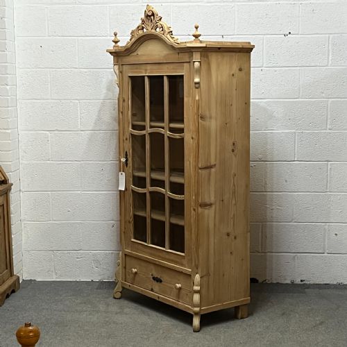 fig 1. Large Decorative Antique Pine Display Cabinet
