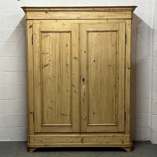 Tall Elegant French Antique Pine Wardrobe (Dismantles)