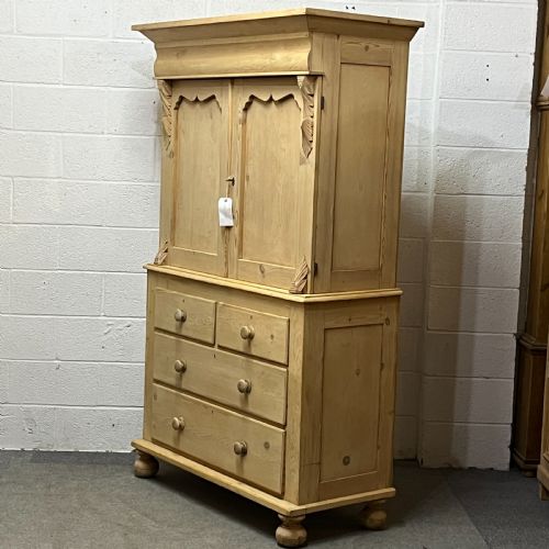 fig 1. Large Old Scottish Pine Linen Press