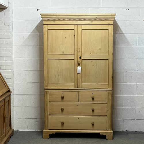 Large Victorian Pine Linen Press