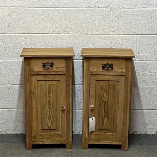 Pair of Antique Pine Bedside Cupboards