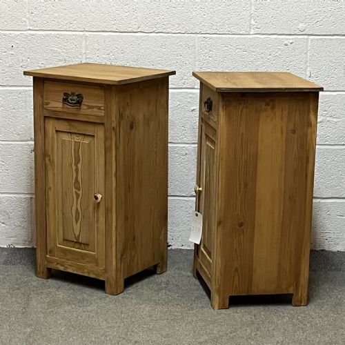 fig 1. Pair Of Antique Pine Bedside Cupboards