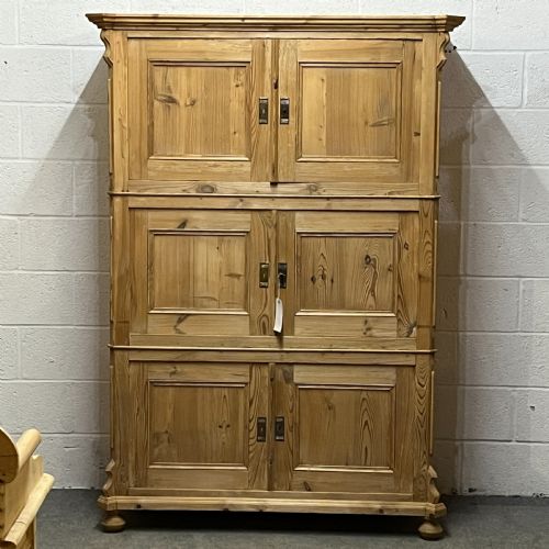 Antique Pine Campaign Cupboard