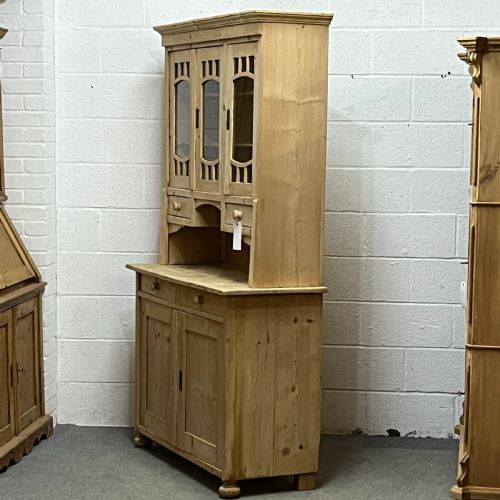 fig 1. 1930's Antique Pine Partly Glazed Dresser