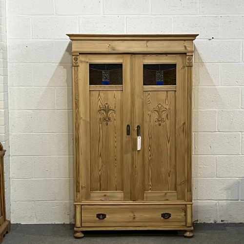 Small Pine Wardrobe with Bottom Drawer