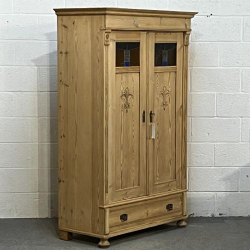 fig 2. Small Pine Wardrobe With Bottom Drawer