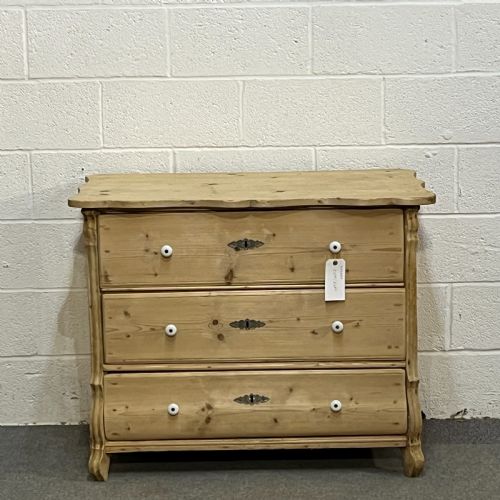 Antique Pine 3 Drawer Chest of Drawers