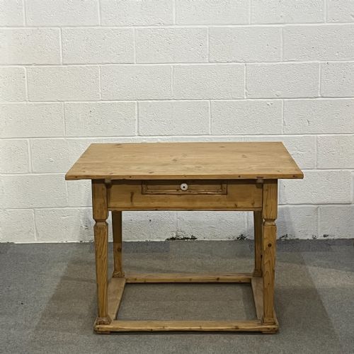 Old Czech Pine Table with Drawer
