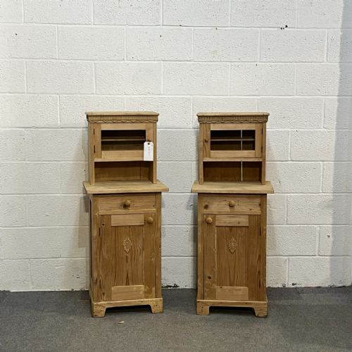 Pair of Antique Pine Bedside Cupboards