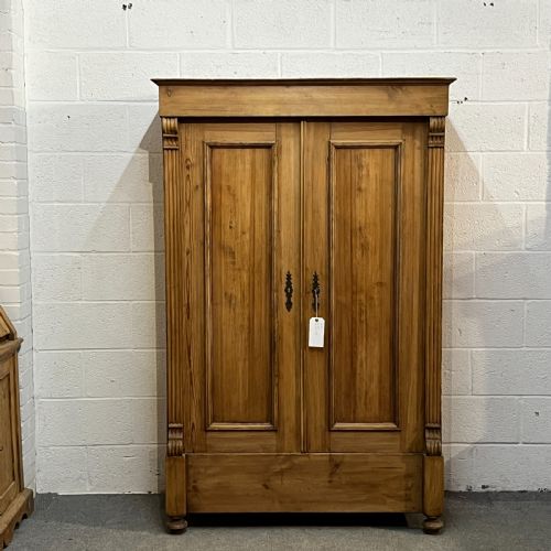 Small Double Antique Pine Wardrobe (Dismantles)