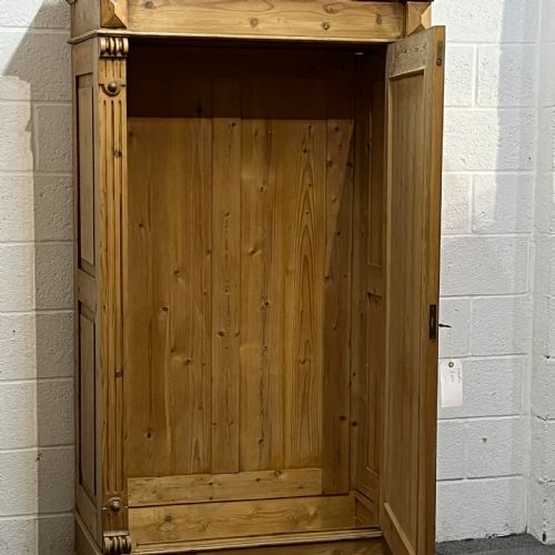 fig 1. German Waxed Single 1920’s Pine Wardrobe (Dismantles)