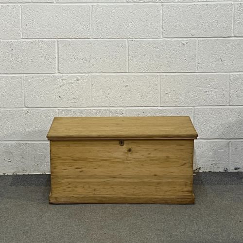 Small Victorian Pine Flat Top Blanket Chest