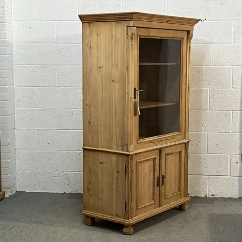 fig 1. Large Antique Pine Display Cabinet