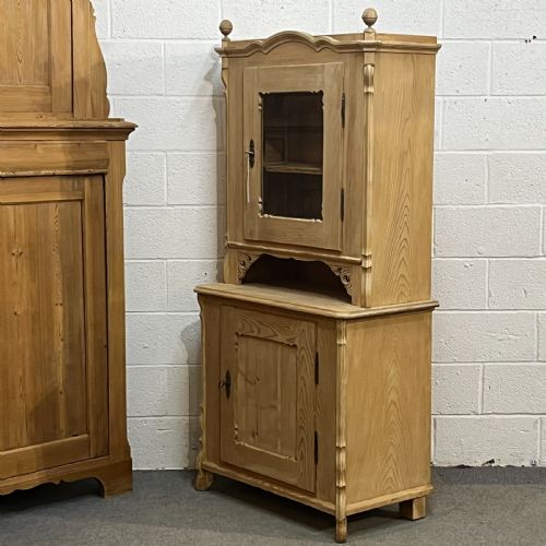 SMALL PARTLY GLAZED ANTIQUE PINE DRESSER - ADDITIONAL PHOTO 1
