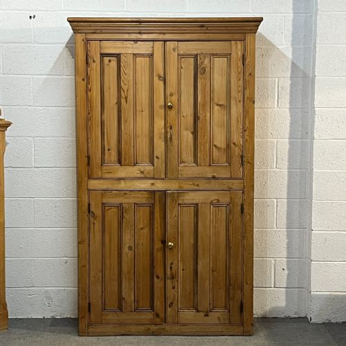 Large Very Tall English Pine Housekeepers Cupboard