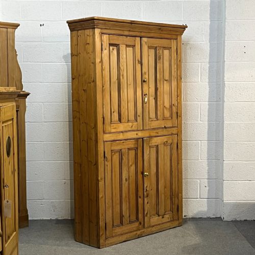 fig 1. Large Very Tall English Pine Housekeepers Cupboard