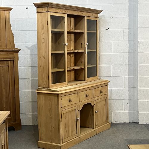 fig 1. Large Glazed Edwardian Pine Dresser