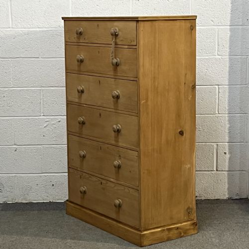 fig 1. Tall Slim Victorian Chest Of 7 Drawers