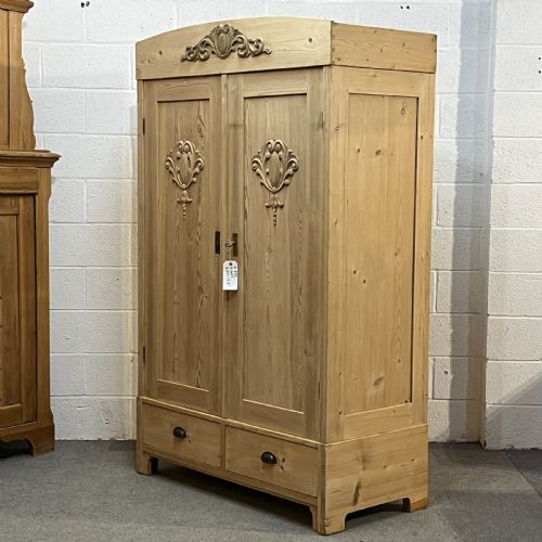 fig 1. 1920’s German Pine Wardrobe With Bottom Drawers (Dismantles)