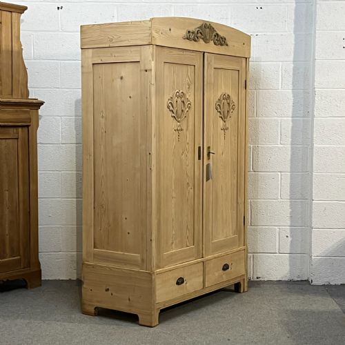 fig 2. 1920’s German Pine Wardrobe With Bottom Drawers (Dismantles)