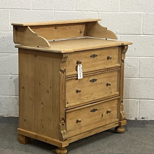 fig 2. Antique Pine Chest Of 3 Drawers