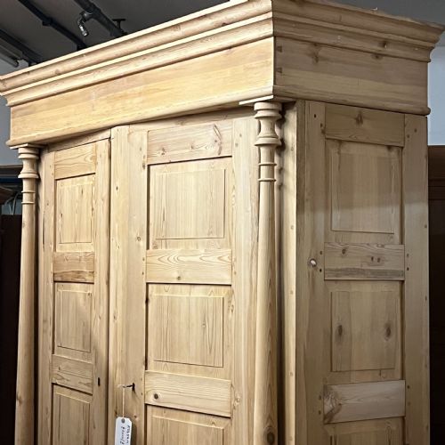 fig 3. Extremely Tall Danish Antique Pine Column Wardrobe
